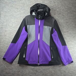 Powder River Outfitters By Panhandle Softshell Hooded Jacket Womens Sz XL Purple